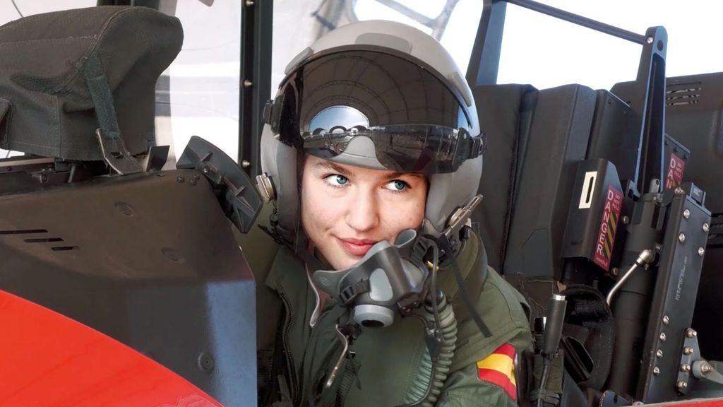 La princesa de Asturias, a bordo del Pilatus