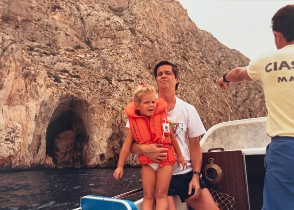 Laura Madrueño con su padre