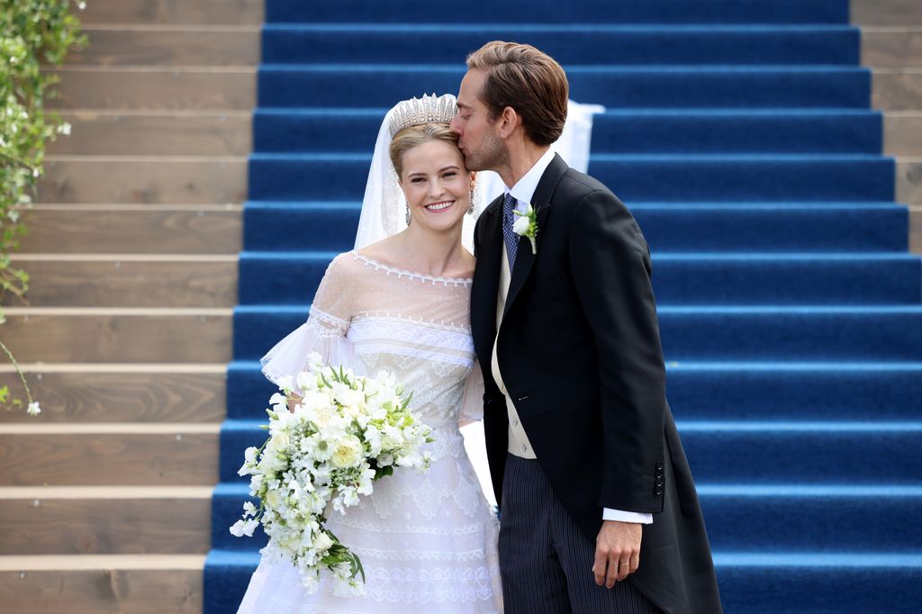 María Carolina de Liechtenstein y Leopoldo Maduro Vollmer en el día de su boda 