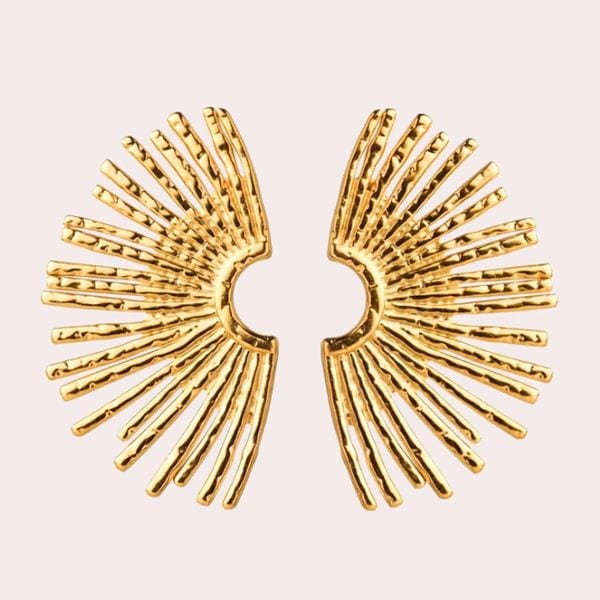 Pendientes Sunbeam Acero Baño Oro