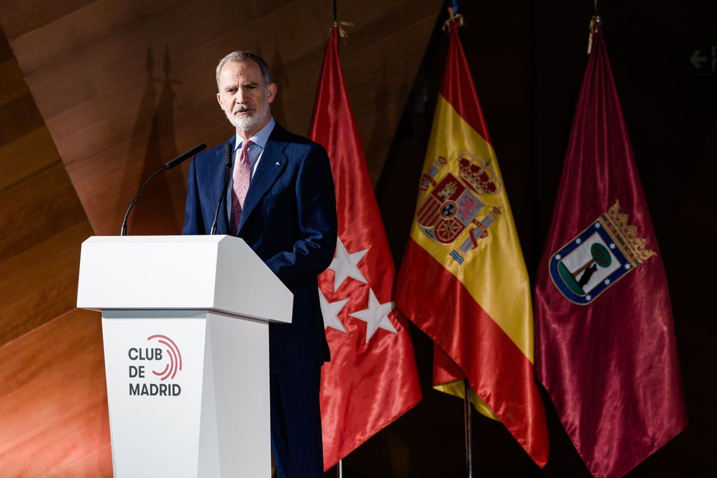 Felipe VI, durante su discurso en el Club de Madrid