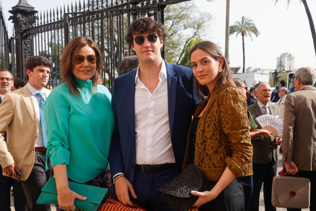 Nuria Gonzalez, Alma Fernandez Tapias and Ivan Fernandez Tapias during Sevilla Fair 2026 in Sevilla on Monday, 20 April 2026.