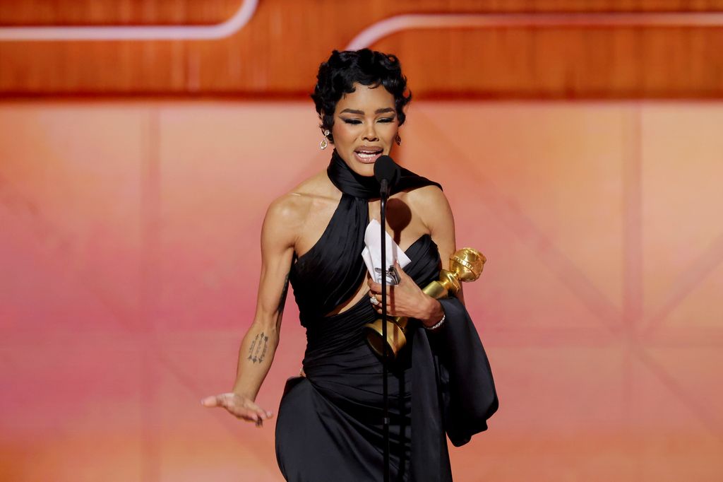 Teyana Taylor, de lo más emocionada tras recibir el Globo de Oro
