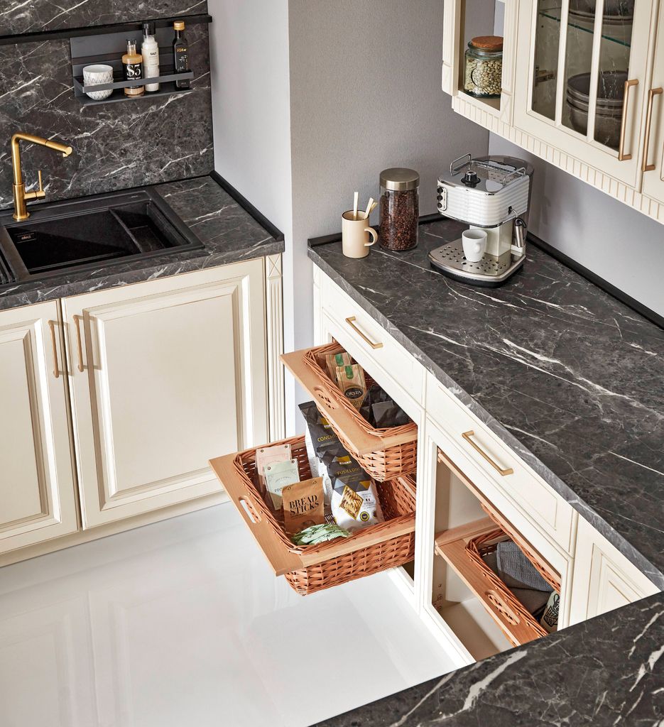 Cocina con cajones