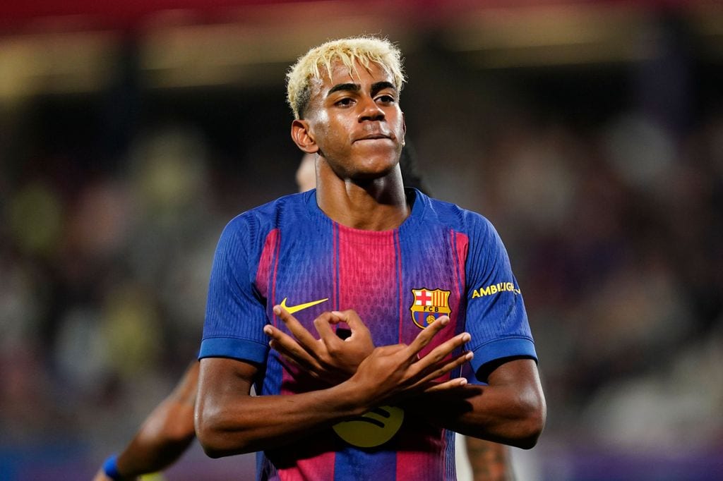 Lamine Yamal, celebrando uno de sus goles