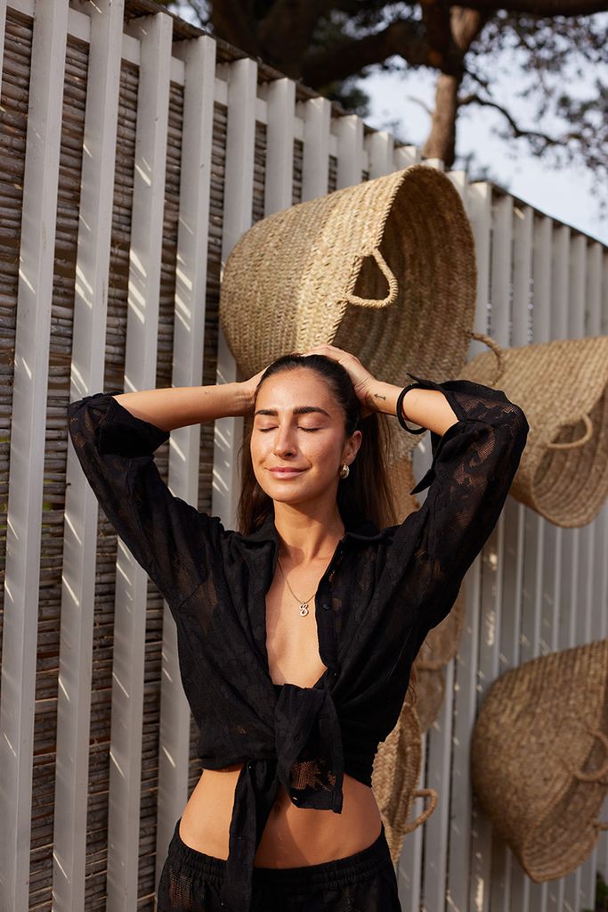 Coco constans en un evento de calzedonia