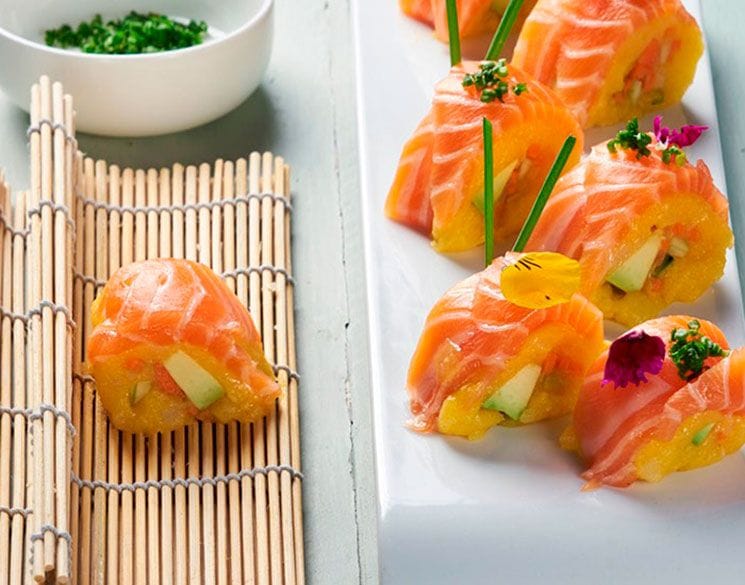 'Maki-causa' con salmón fresco