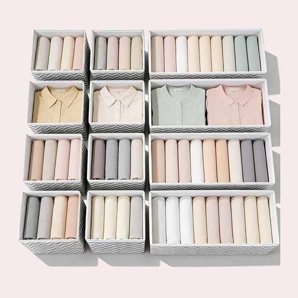 Evance 12 Caja de Organizadores Almacenamiento Plegable para Cajones