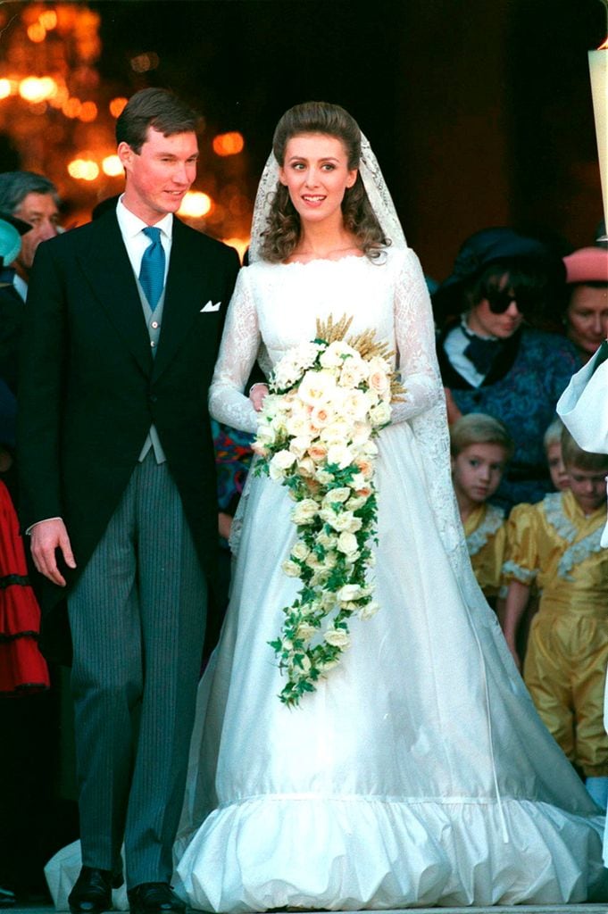 Guillermo de Luxemburgo y Sibilla Weiller durante su boda en 1994
