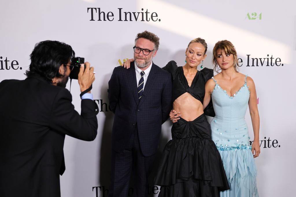 Seth Rogen, Olivia Wilde y Penélope Cruz en el estreno de su nueva película.