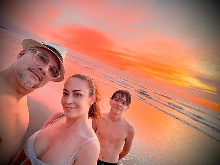 Anette Michel y su familia