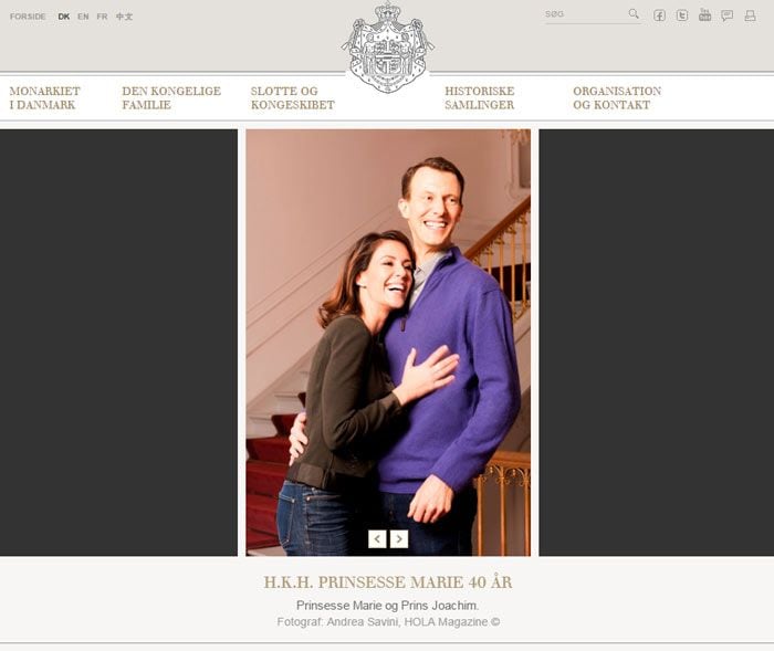 Imagen de la página web de la Casa Real danesa con una instantánea de Marie y Joaquín de Dinamarca. Fotografía: Andrea Savini
