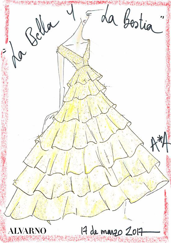Reedición del vestido de La Bella y la Bestia de Alvarno