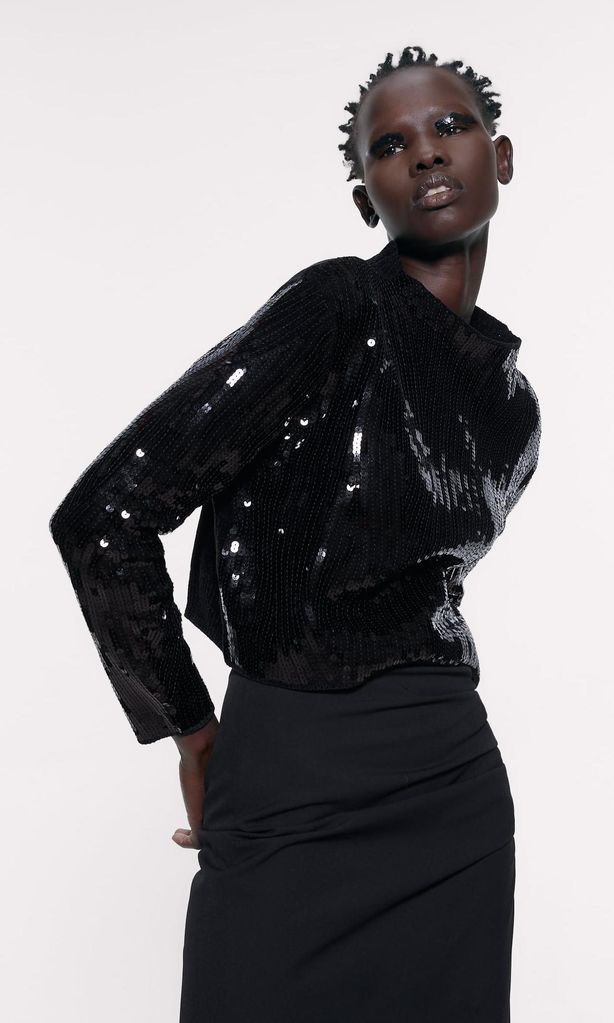statement sweater de lentejuelas de zara