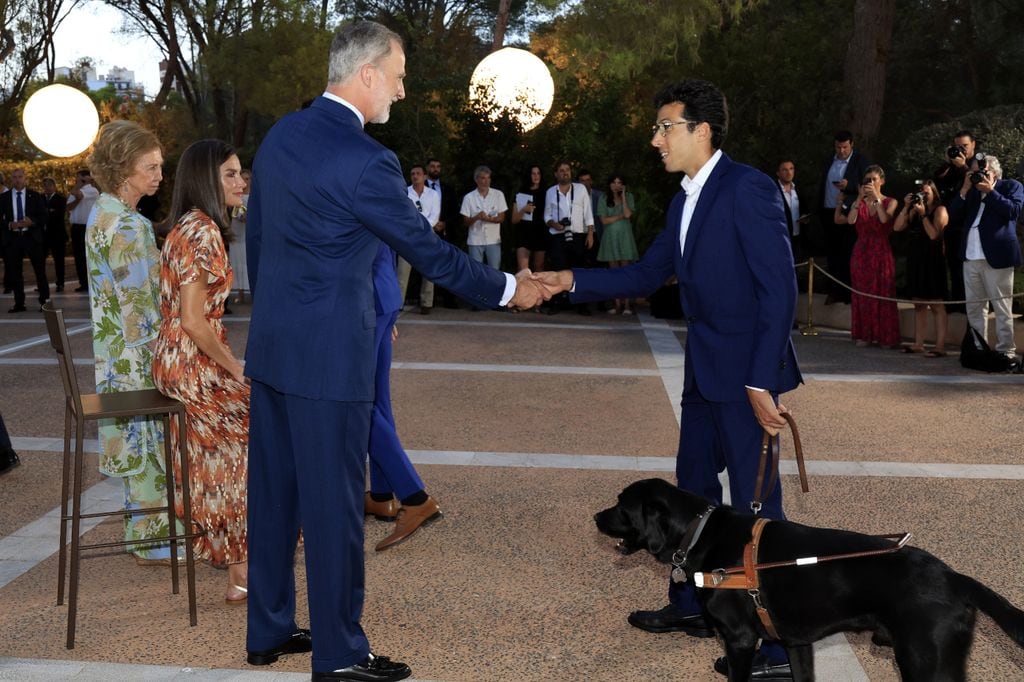 Los Reyes y doña Sofía en la recepción de Marivent