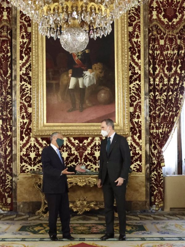 Los Reyes ofrecen una cena privada al presidente de Portugal, Marcelo Rebelo de Sousa