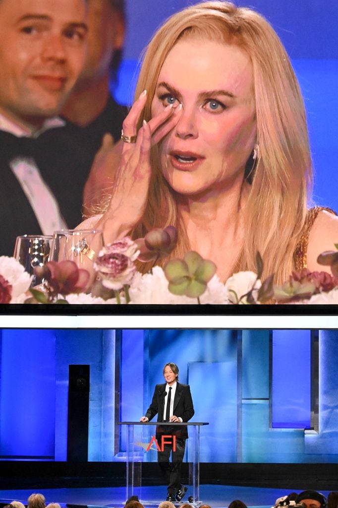 Nicole Kidman y Keith Urban en la gala AFI Life Achievement Award: A Tribute To Nicole Kidman en el Dolby Theatre de Los Ángeles en abril de 2024