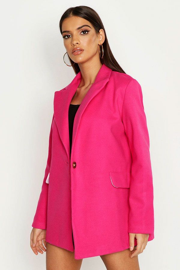 Wool Look Oversize Blazer de Boohoo