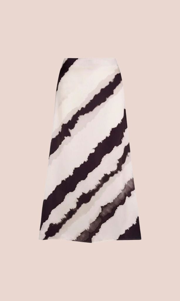 Falda midi estampada (44,99 euros)