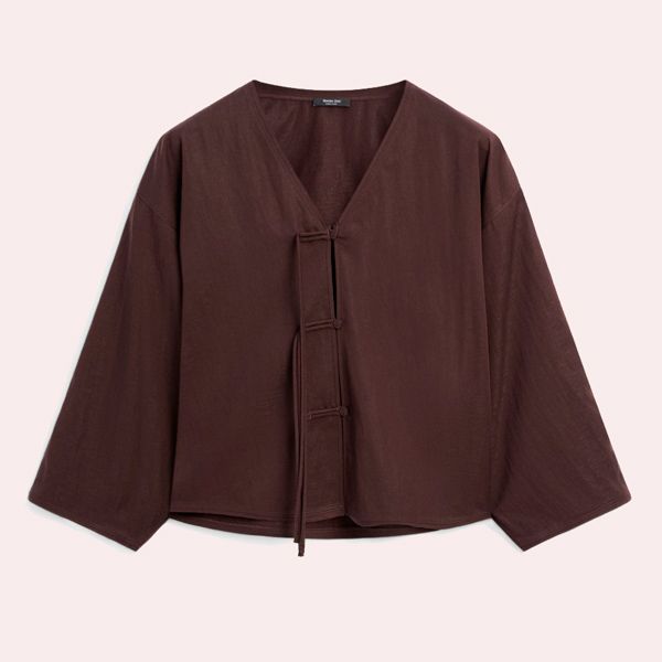 Camisa corta detalle cordones