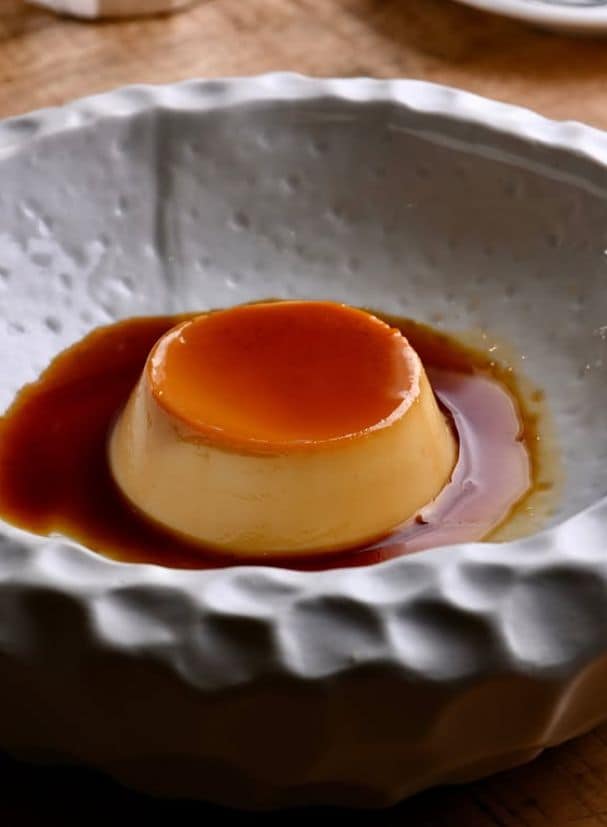 Flan del restaurante La Leña de Cobo.