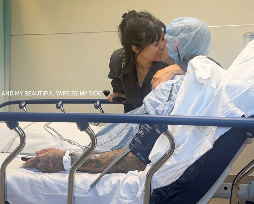 Kourtney Kardashian no se separó de su esposo en el hospital