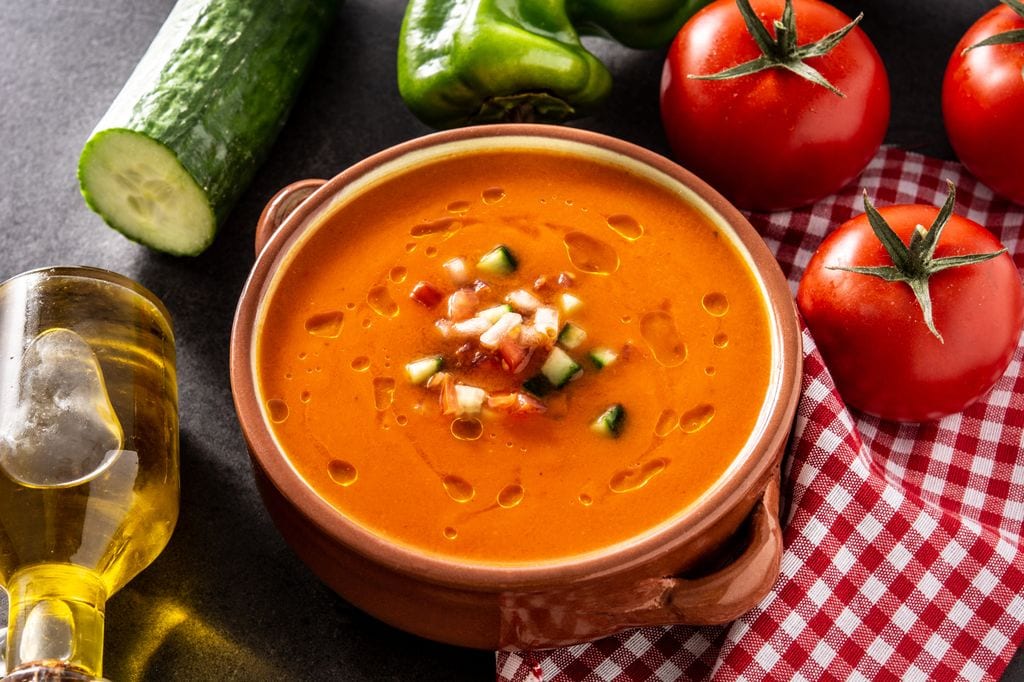 El gazpacho de Vicky no lleva ajo ni cebolla pero sí bastante aceite