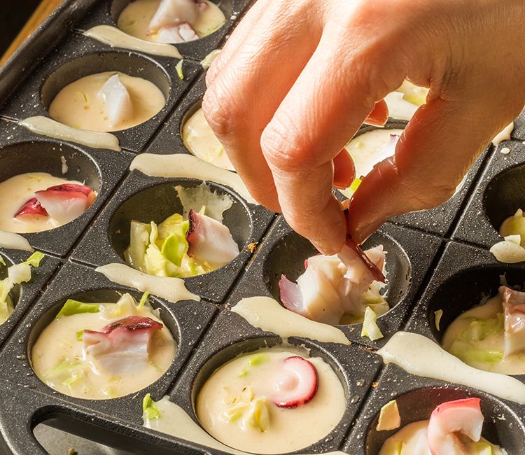 Molde donde se cocinan los 'takoyakis'