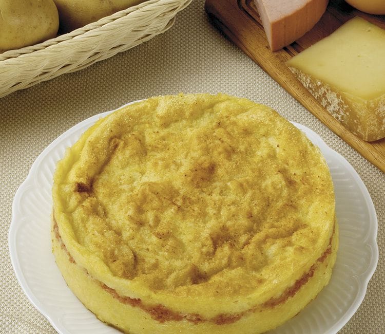 Tarta de patatas y 'Mortadella Bologna IGP'