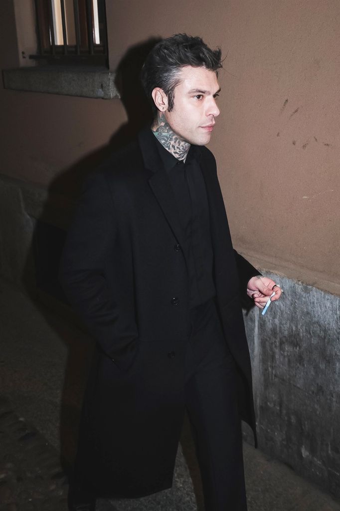 Fedez at the Ray-Ban Party during Milan Fashion Week, celebrating style and eyewear innovation. BACKGRID USA 28 FEBRUARY 2025