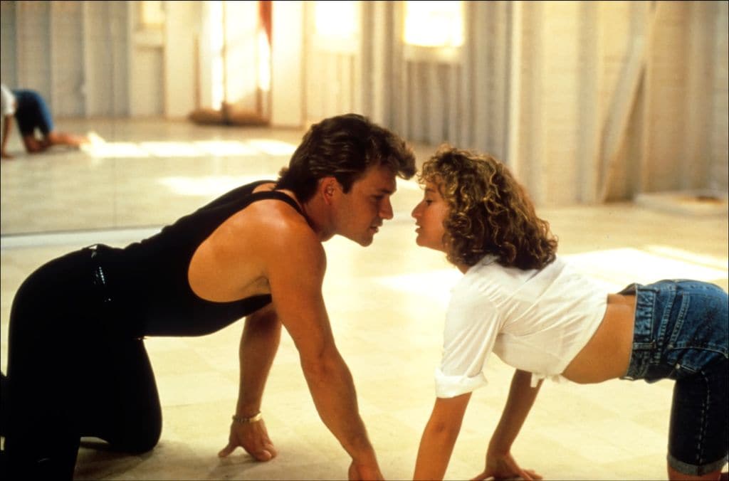 LOS ACTORES PATRICK SWAYZE Y JENNIFER GREY EN LA PELICULA ''DIRTY DANCING'' 1987