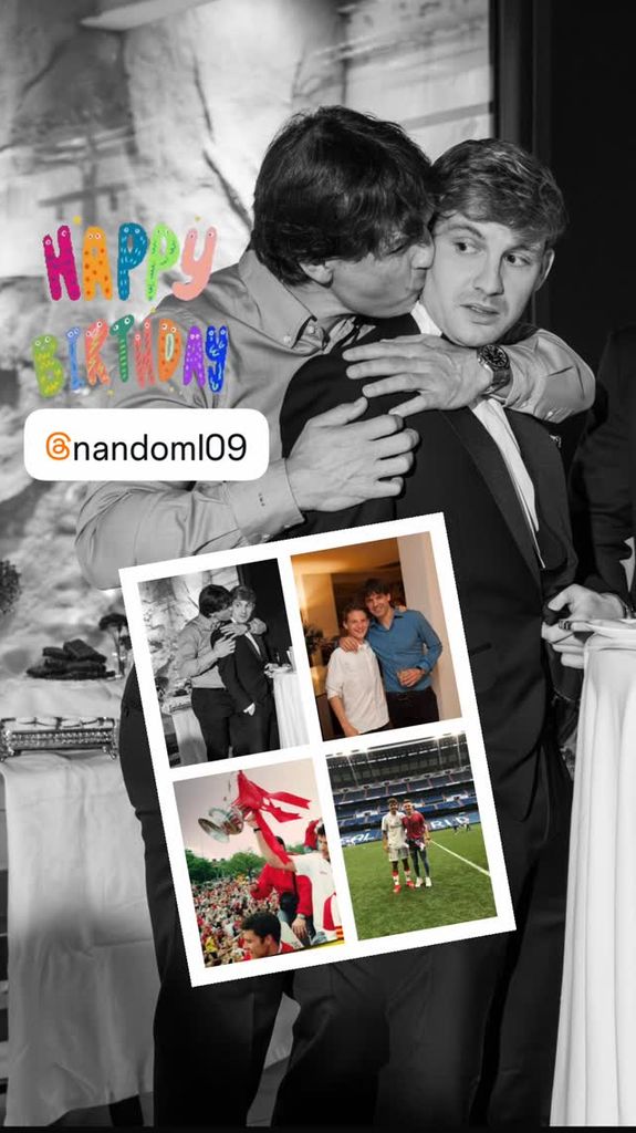 Fernando Morientes felicita a su hijo Nando