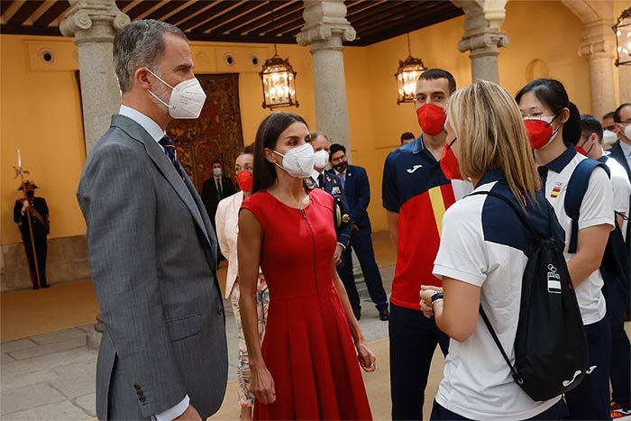 Los reyes Felipe y Letizia en la recepción al equipo olímpico español