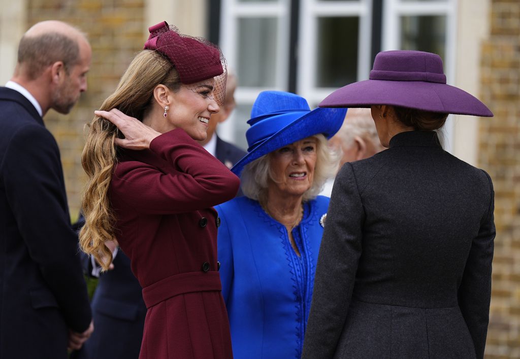 Los príncipes de Gales recibiendo al presidente de los Estados Unidos, Donald Trump y la primera dama Melania en el castillo de Windsor