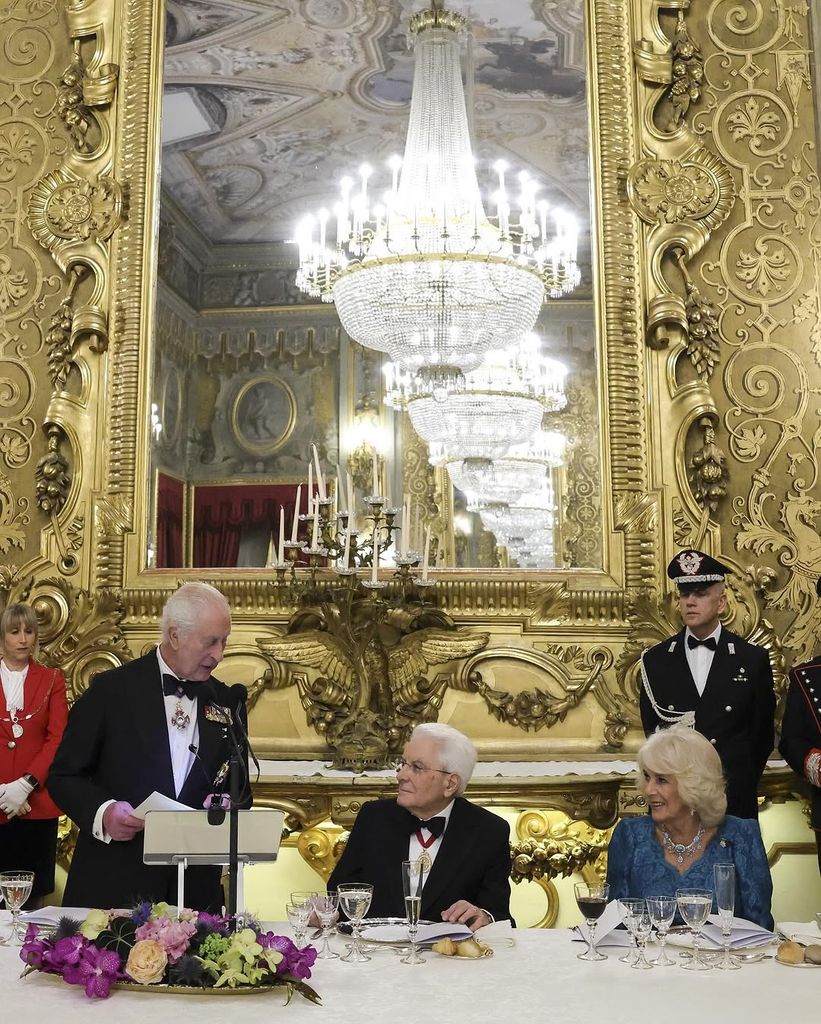 Los reyes Carlos y Camilla celebran su 20 aniversario de boda en una cena de gala en Roma