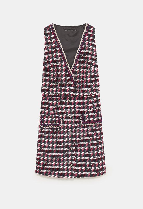 zara vestido tweed