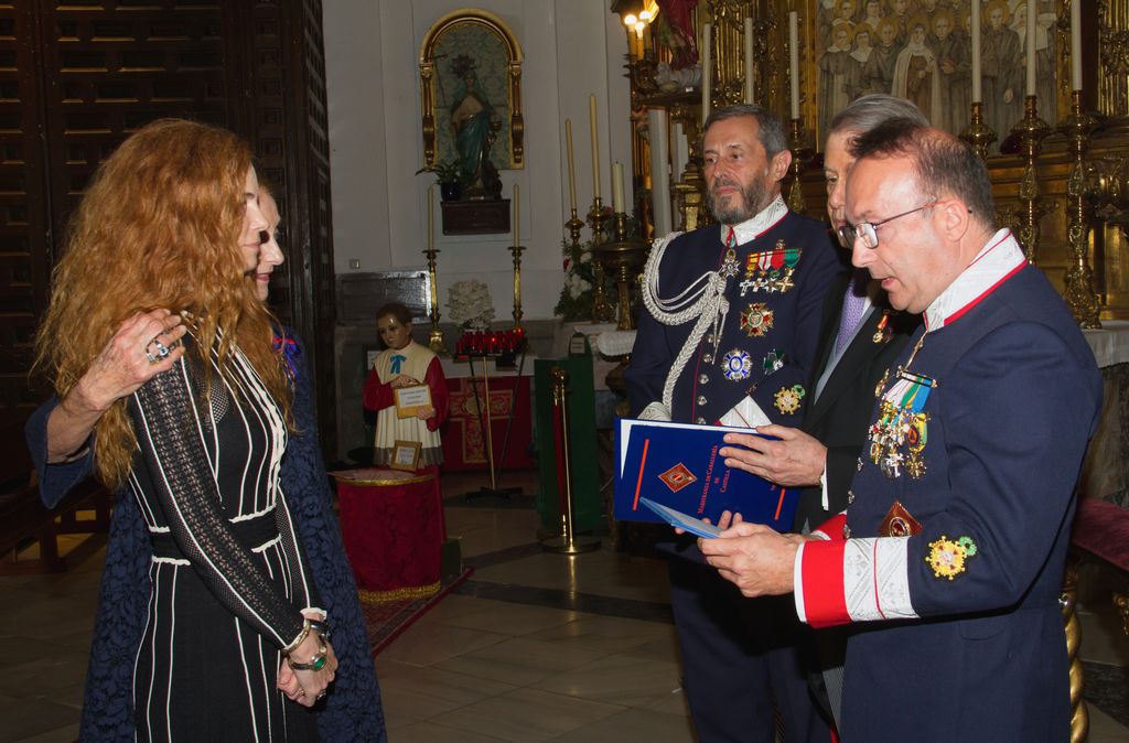 Olivia, durante el acto de ingreso en la Maestranza de Caballería de Castilla