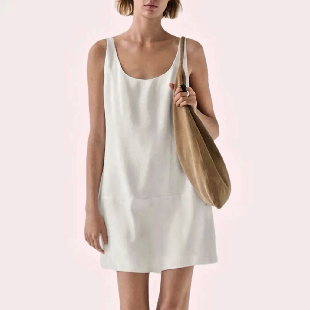 Vestido lino corto Massimo Dutti