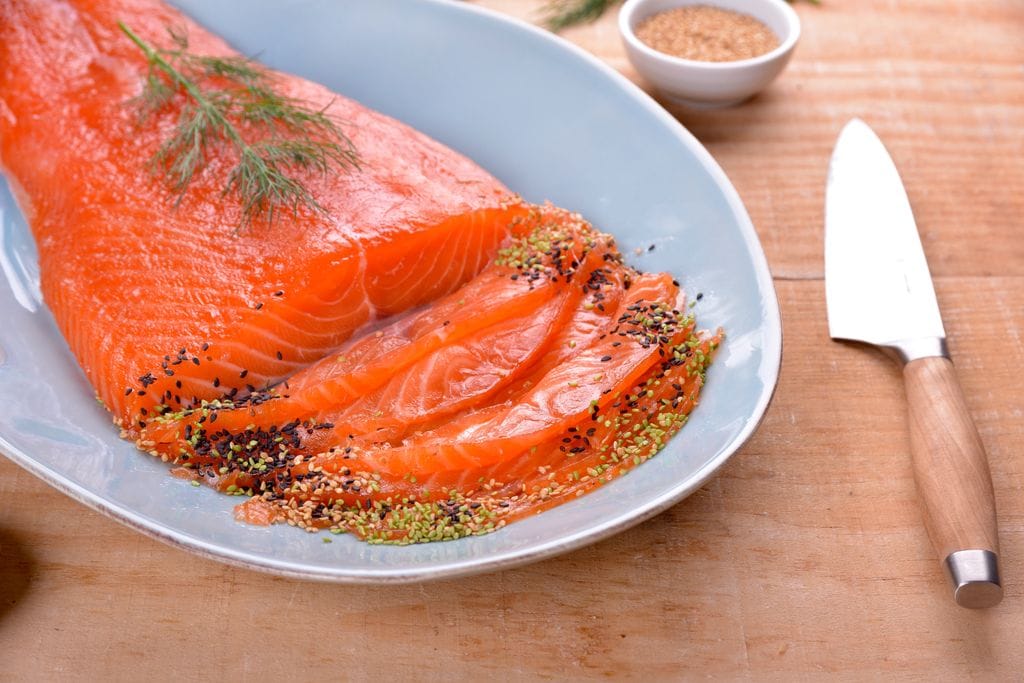 Salmón marinado a la mostaza
