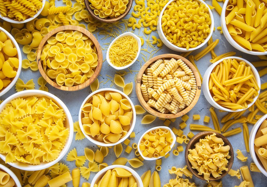 Distintas variedades de pasta.