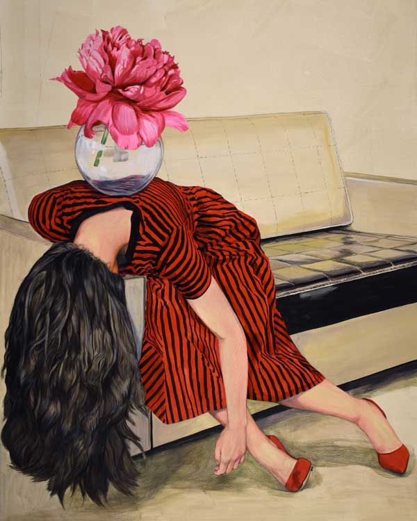 En pleno barrio de Salamanca se celebra Drawing Room, la feria internacional de dibujo contemporáneo con más de 30 artistas y 20 galerías. Peonía, de Angela Agrela, Yusto Giner.
