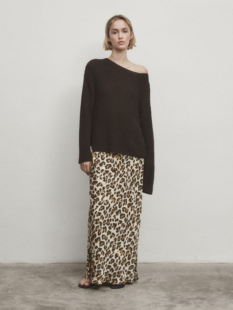 Falda animal print de Massimo Dutti