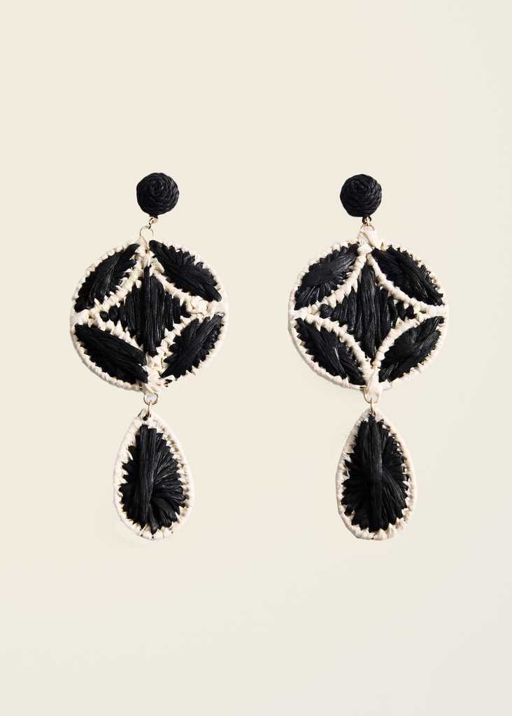 Pendientes invitada boda negros artesanales