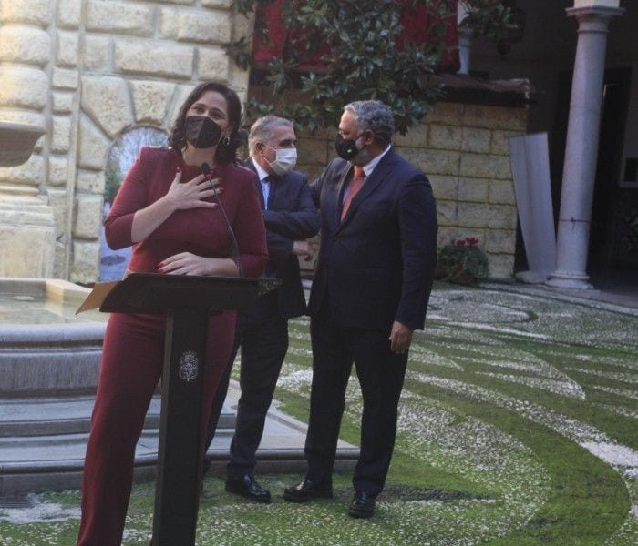 Rosa López en la presentación de las campanadas 
