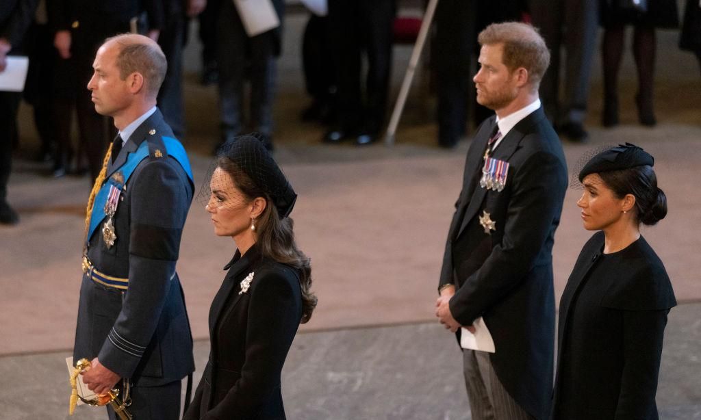 Príncipe William, Kate Middleton, príncipe Harry y Meghan Markle