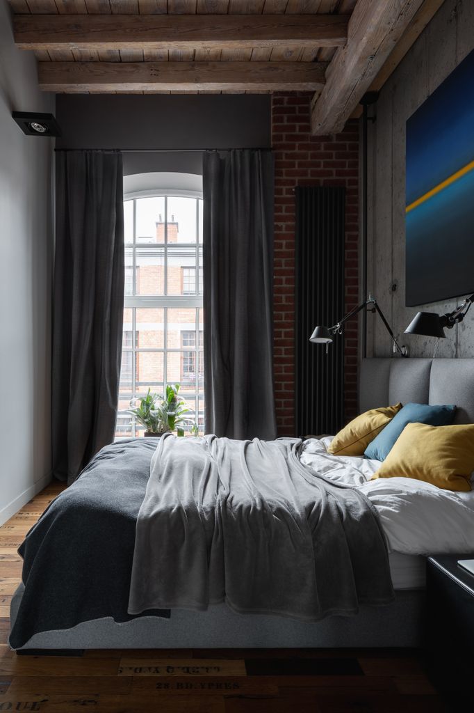 Dormitorio con cortinas térmicas