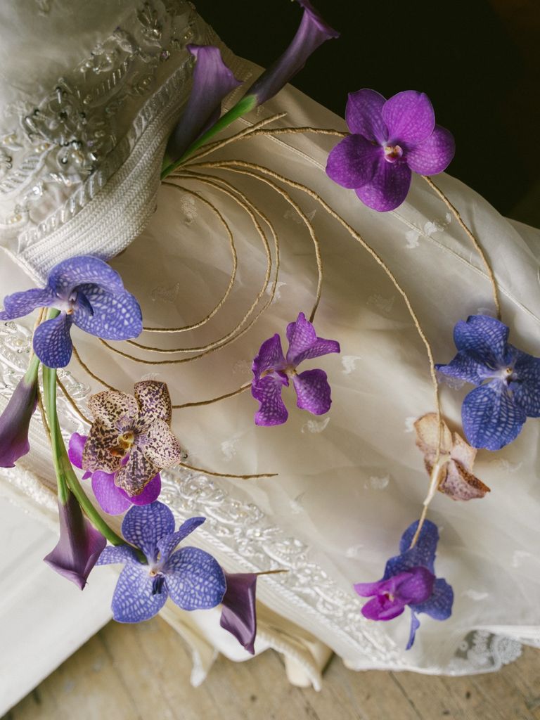 Ramos de novia de flores artificiales aros de orquídeas
