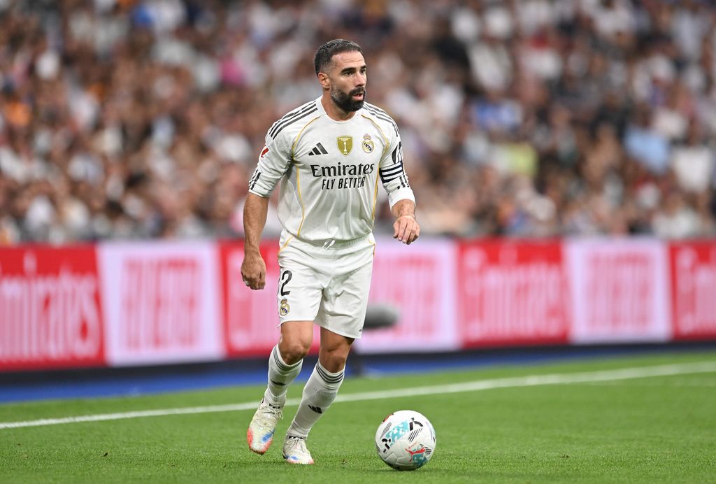 El futbolista del Real Madrid Dani Carvajal, durante un partido en el estadio Santiago Bernabéu