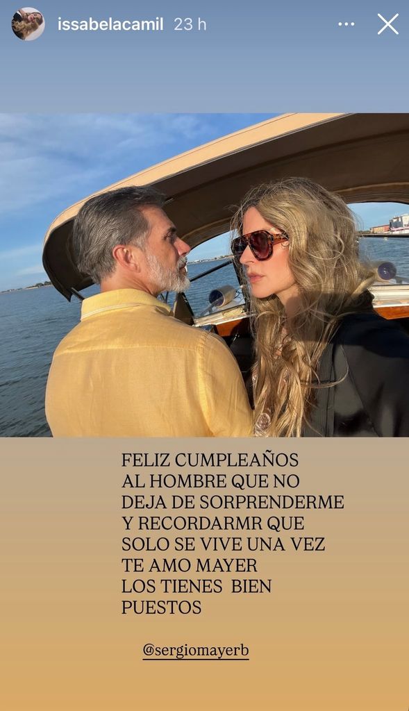 El mensaje de Issabela Camil a Sergio Mayer.