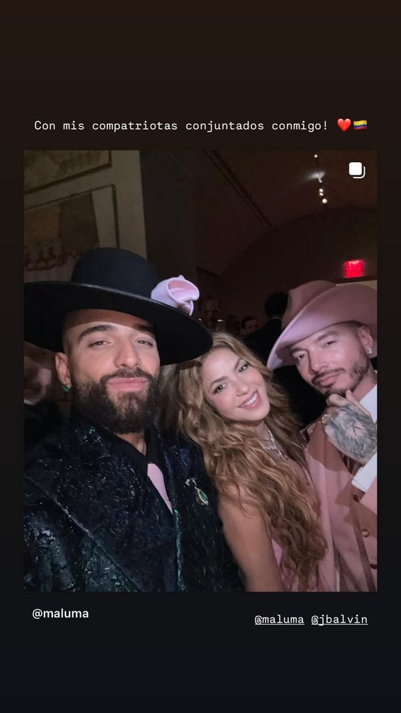 ¡Colombianos unidos! Shakira se encontró con Maluma y J Balvin en la Met Gala 2025